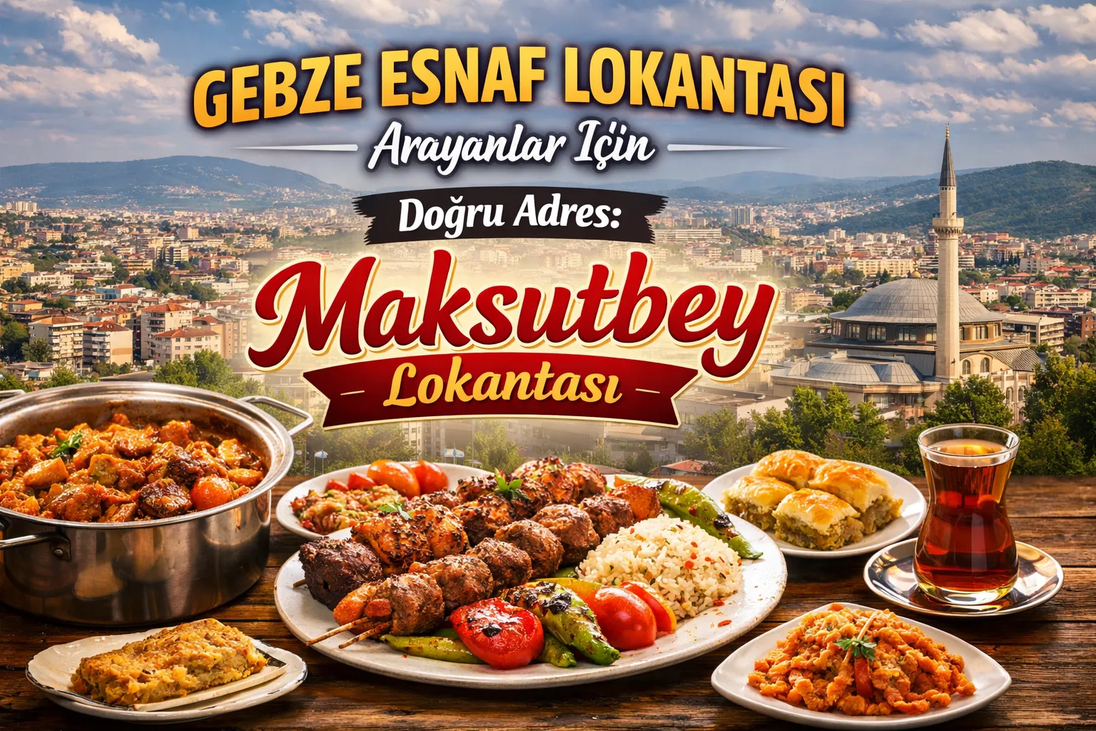 Maksutbey esnaf lokantası tezgahından sıcak yemekler
